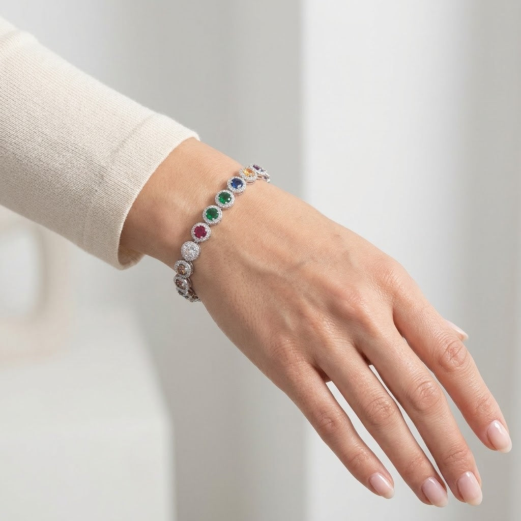 Bracciale Musa acciaio e zirconi