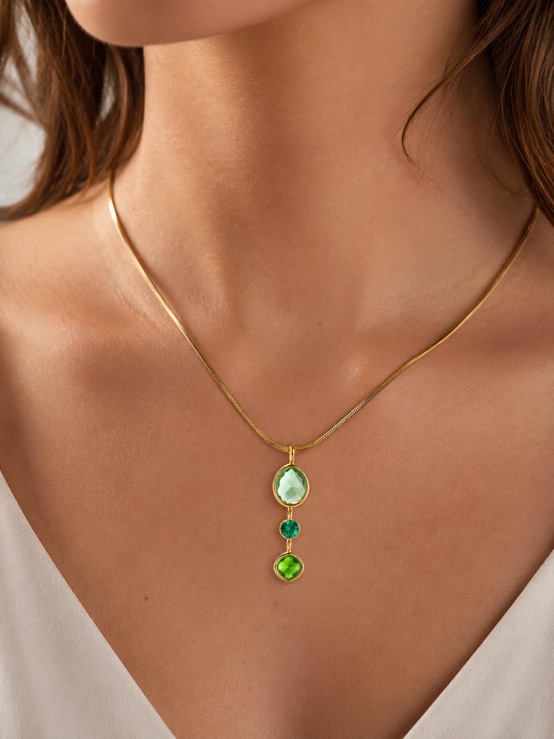 Collana Sunny in acciaio e cristalli fatta a mano da noi