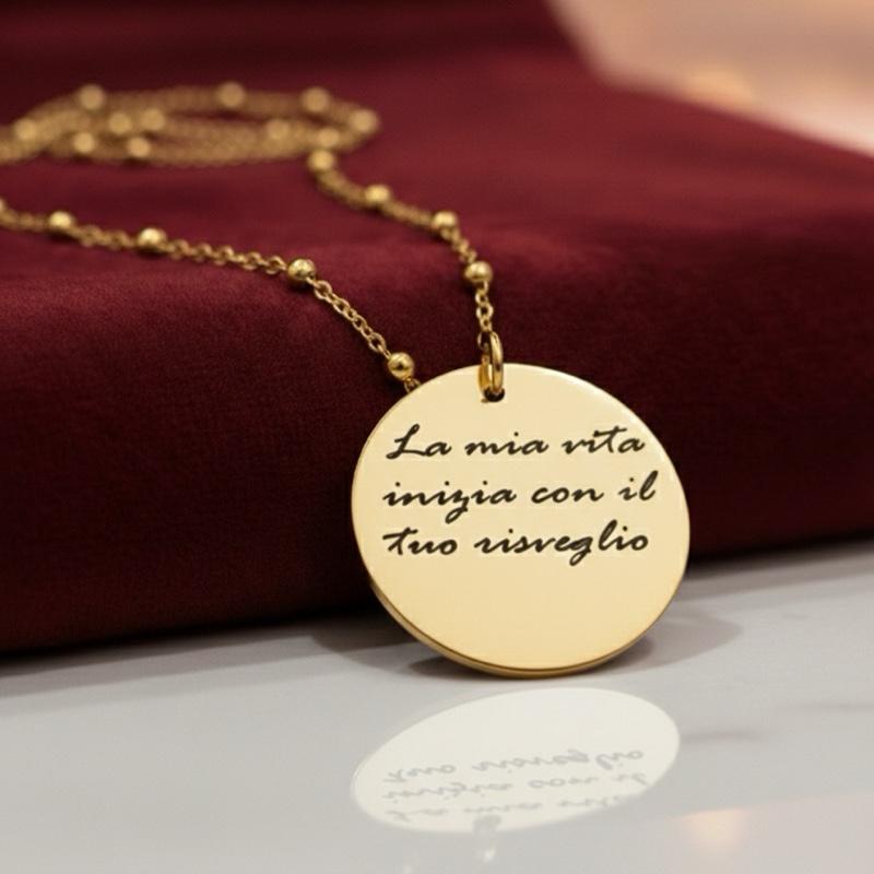 Collana Personalizzabile in Acciaio Inossidabile con Ciondolo da Incidere. Incisione Unisex