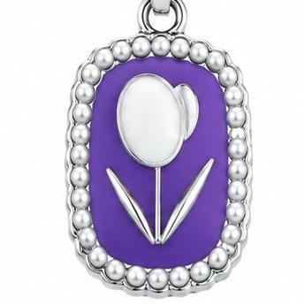 Collana Tuliperla in Acciaio Smaltato con Perle e Design Floreale Elegante per Donna