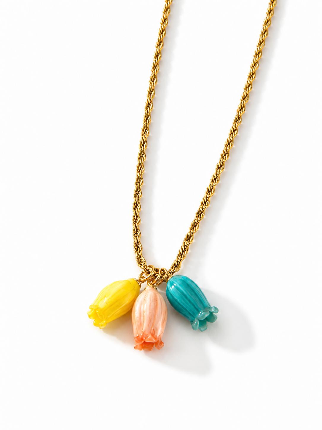 Charm bocciolo di Campanella vero fiore essiccato e resinato con base in acciaio perfetto per collane, orecchini, bracciali
