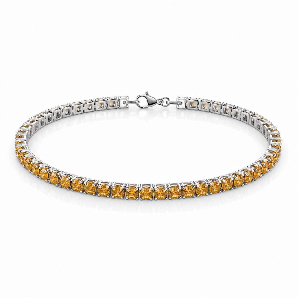Bracciale tennis pastel in acciaio e strass