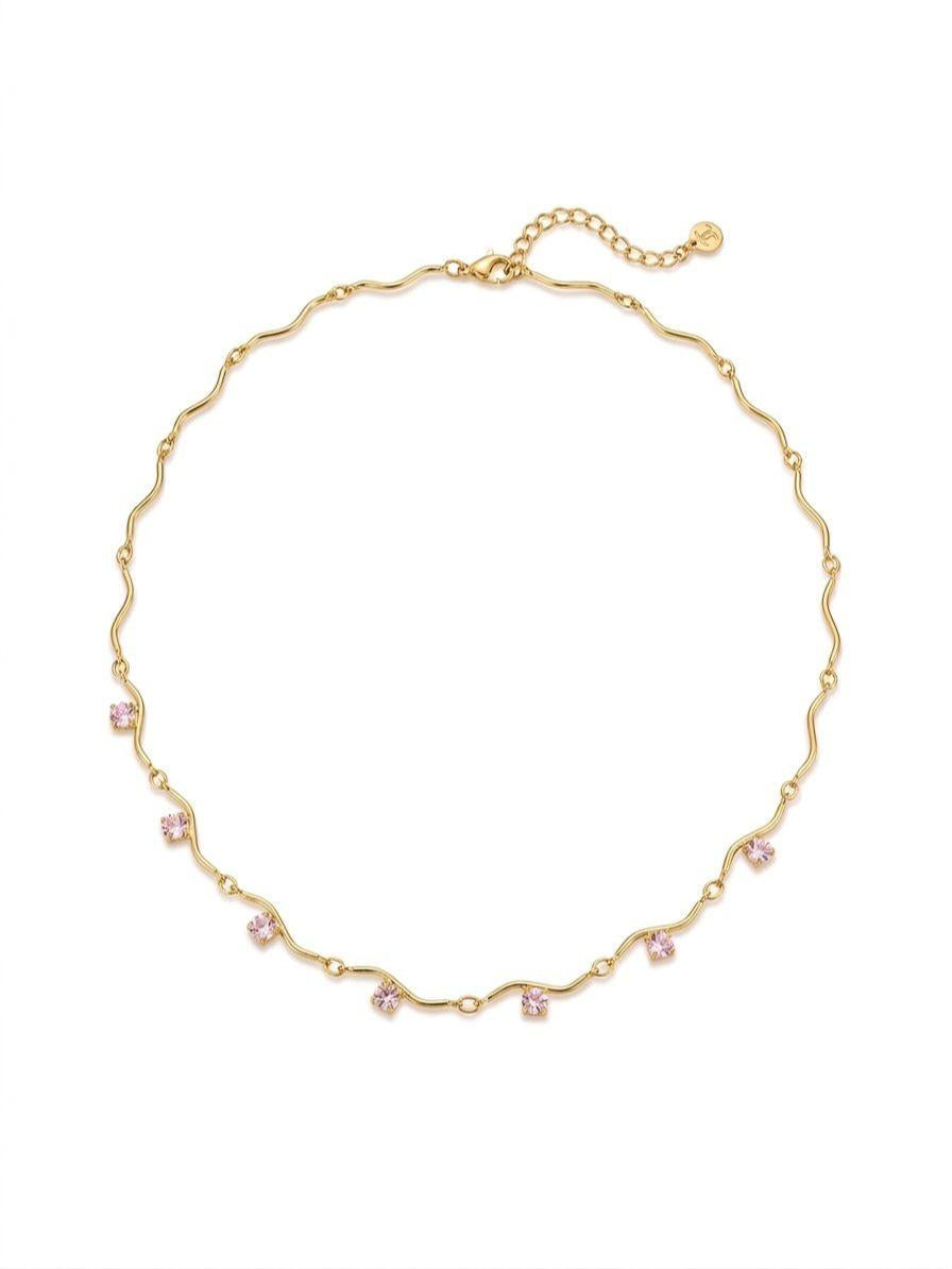 Collana Iris in acciaio inossidabile e zirconi versatile diventa anche chocker