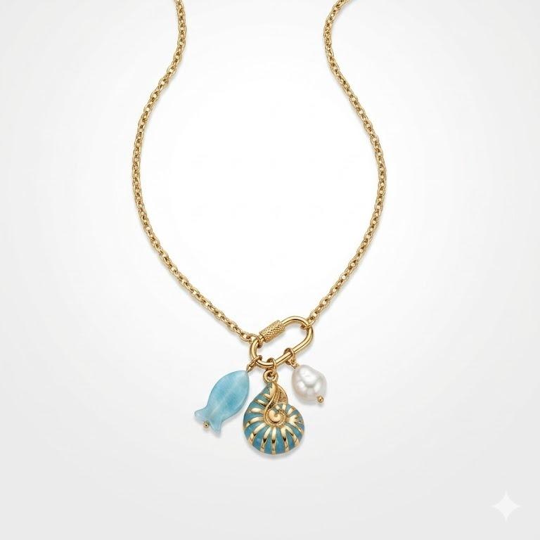 Collana Clori in acciaio con charms gia inclusi per un look di tendenza