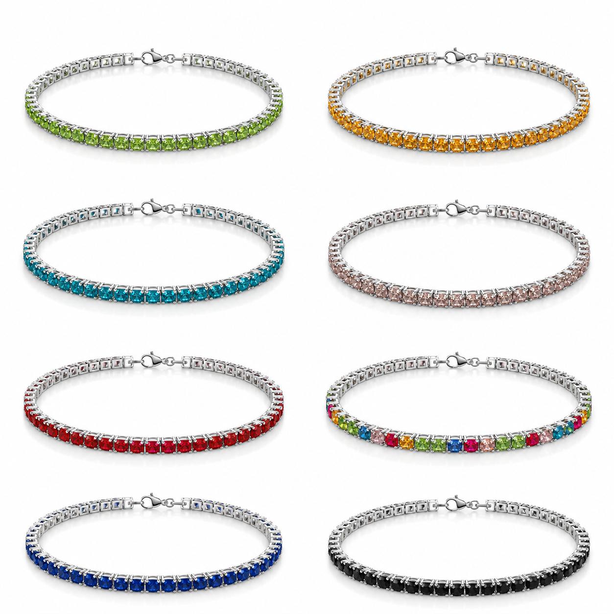 Bracciale tennis pastel in acciaio e strass
