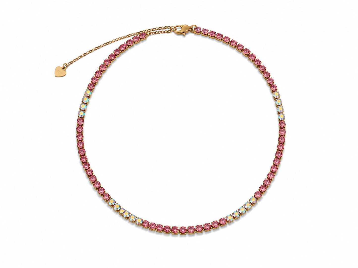 Girocollo Luce Pastel in acciaio e strass con cursore