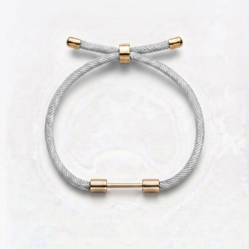 Bracciale Componibile in Corda e Acciaio fino a 4 Charms Ideale per Stile Unico senza Charms