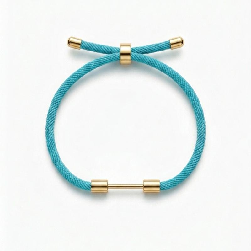 Bracciale Componibile in Corda e Acciaio fino a 4 Charms Ideale per Stile Unico senza Charms