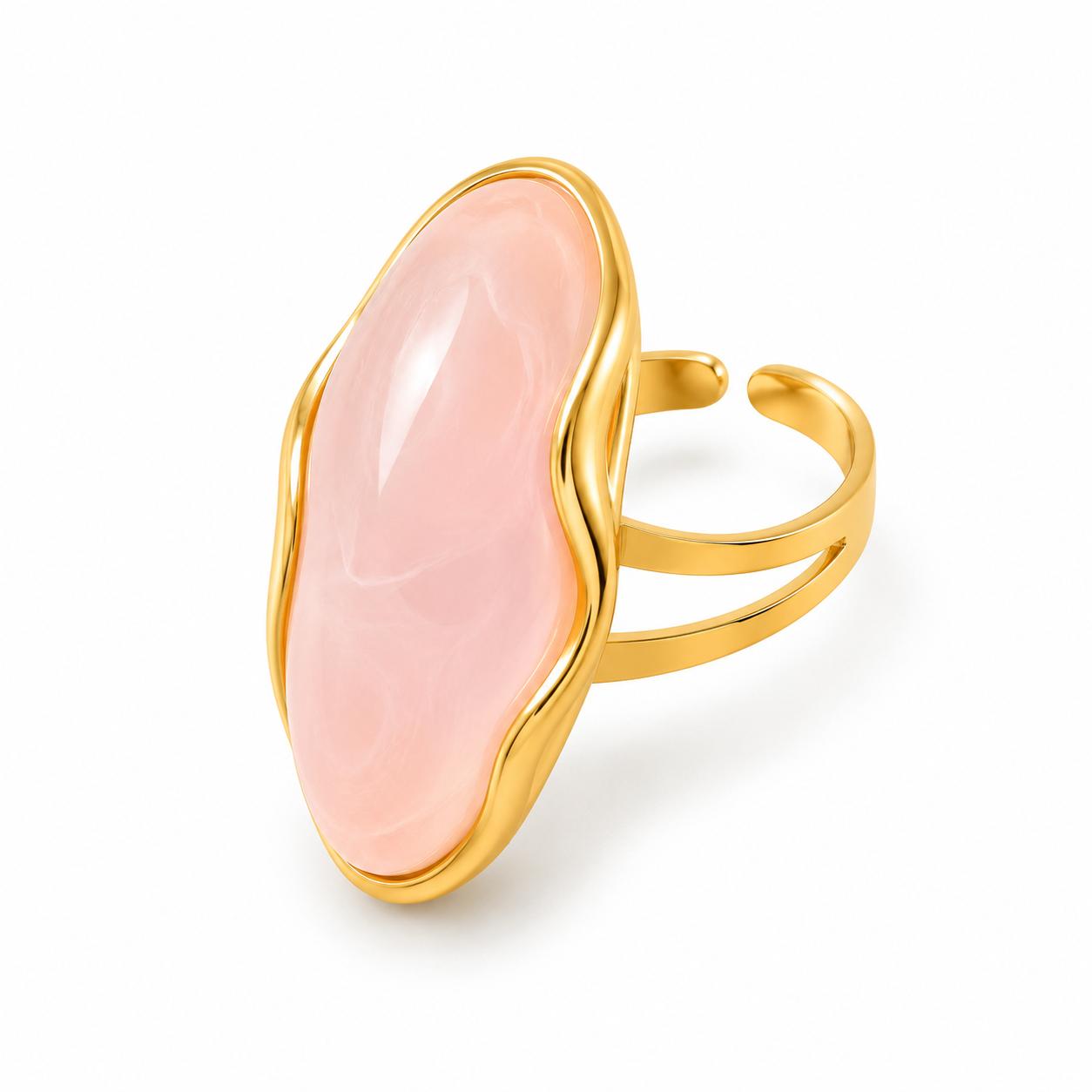 Anello Eterea in Acciaio e Pietra Regolabile Elegante e Versatile per Ogni Occasione