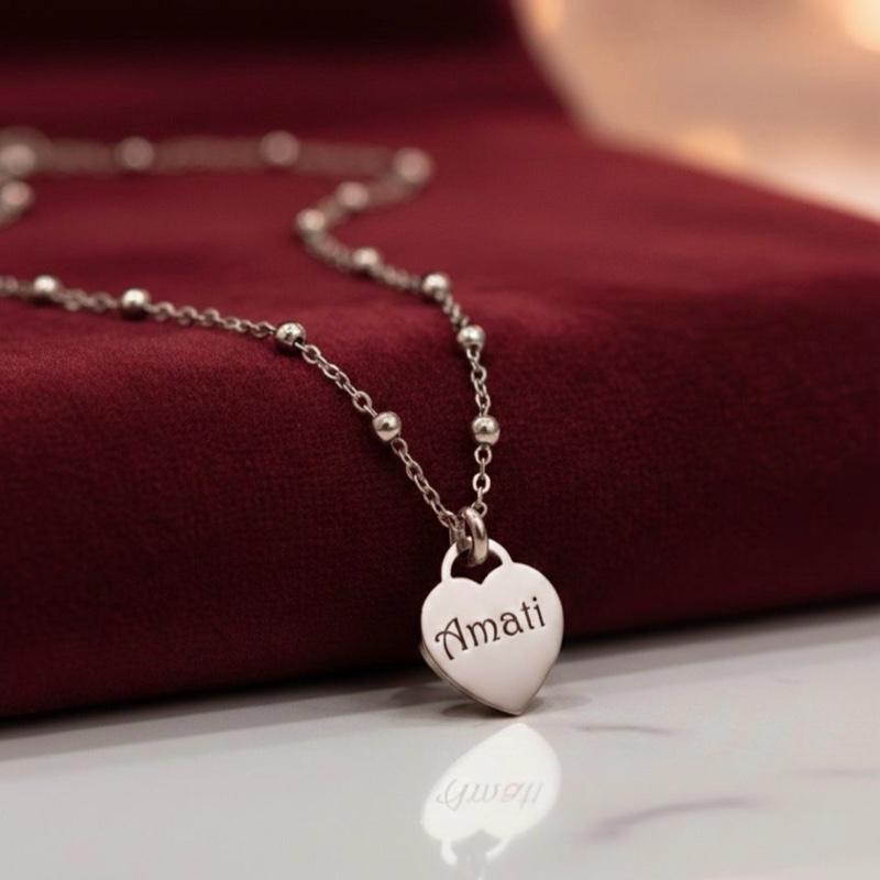 Collana Amati in acciaio inox incisa