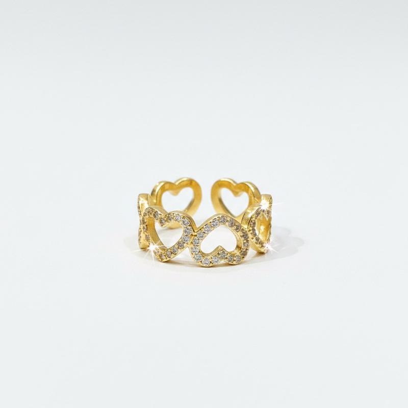 Anello Cor a Cor in Acciaio Inossidabile con Zirconi Cubici Regolabile Elegante e Versatile per Stile Quotidiano
