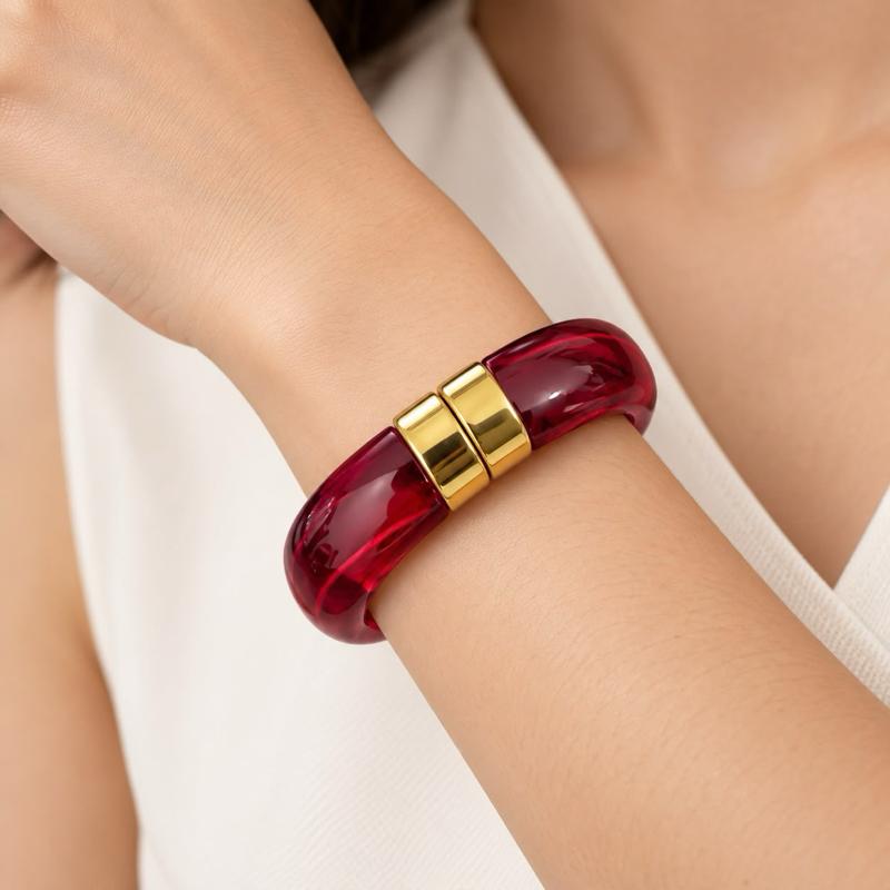Bracciale Minerva - bracciale  rigido in resina e acciaio