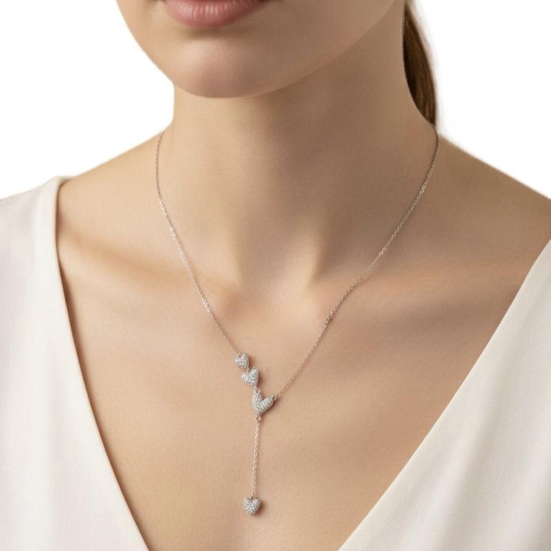 Collana Lovely in Acciaio Dorato e Argento con Pendente a Cuore Elegante e Versatile per Ogni Occasione