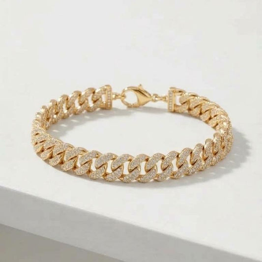Bracciale Barbara maglia groumette in acciaio e zirconi