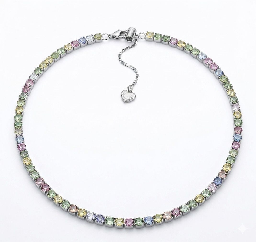 Girocollo Luce Acciaio e strass