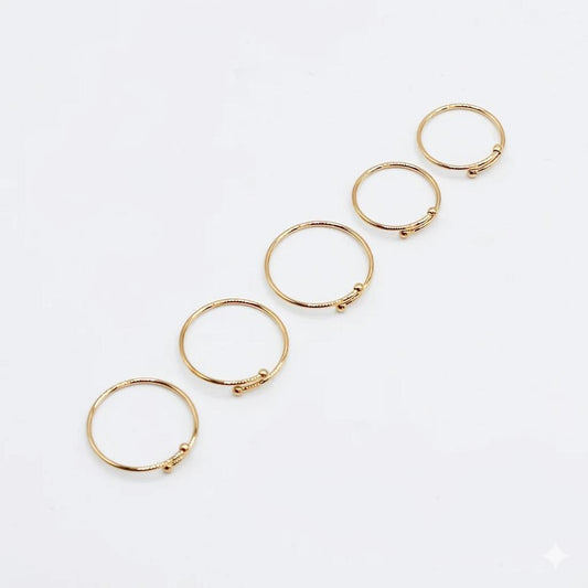 Set 5 Fedine Lisce Regolabili in Acciaio Inossidabile per Uso Versatile e Pratico Accessorio Essenziale