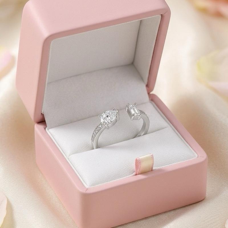 Anello Duo Open Acciaio con Doppio Design Elegante e Moderno per Donna