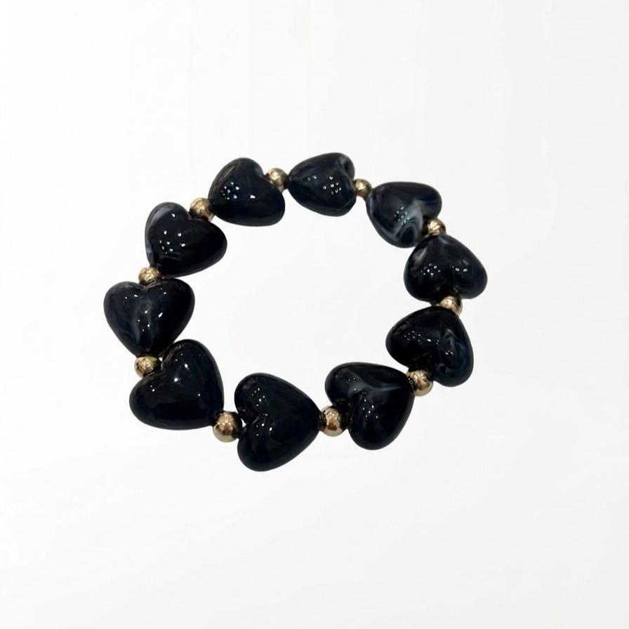Bracciale Candy Heart elastico cuori i resina
