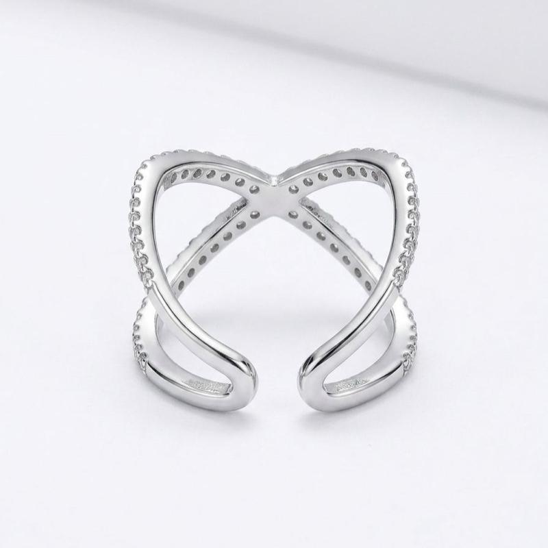 Anello Purezza in Acciaio con Pave' di Zirconi regolabile Elegante e Raffinato per Ogni Occasione Gioiello di Moda