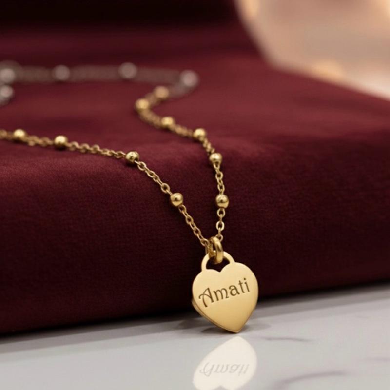 Collana Amati in acciaio inox incisa
