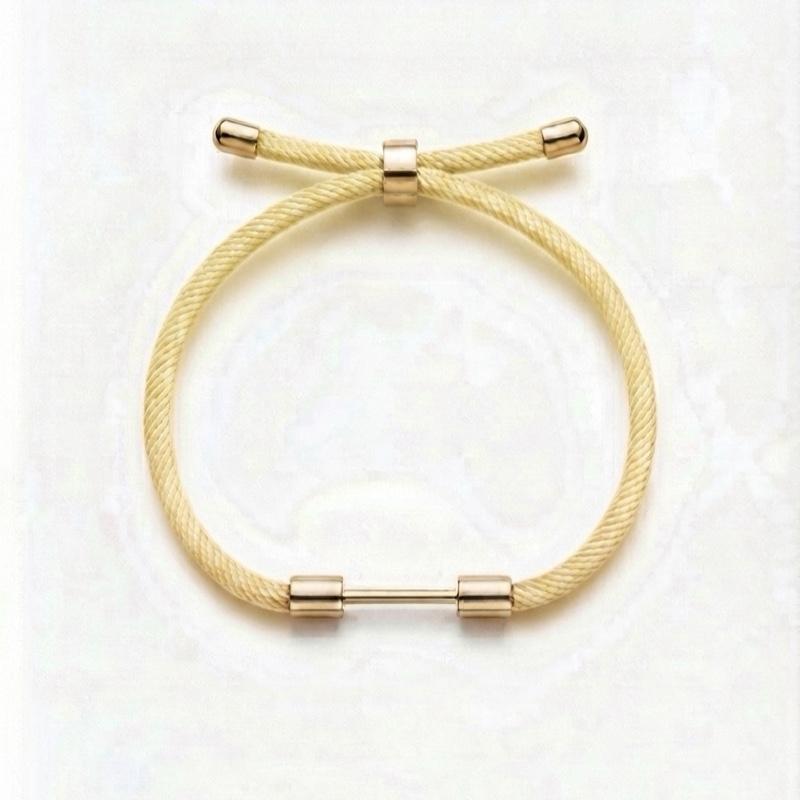 Bracciale Componibile in Corda e Acciaio fino a 4 Charms Ideale per Stile Unico senza Charms