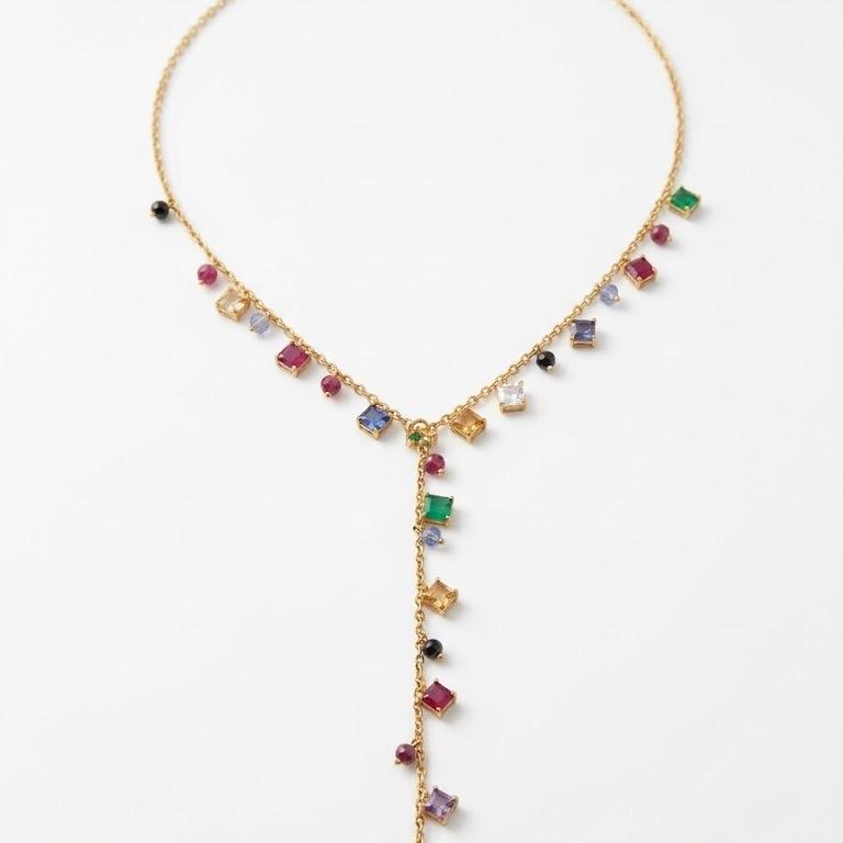 Collana Prisma pendente in acciaio e cristalli