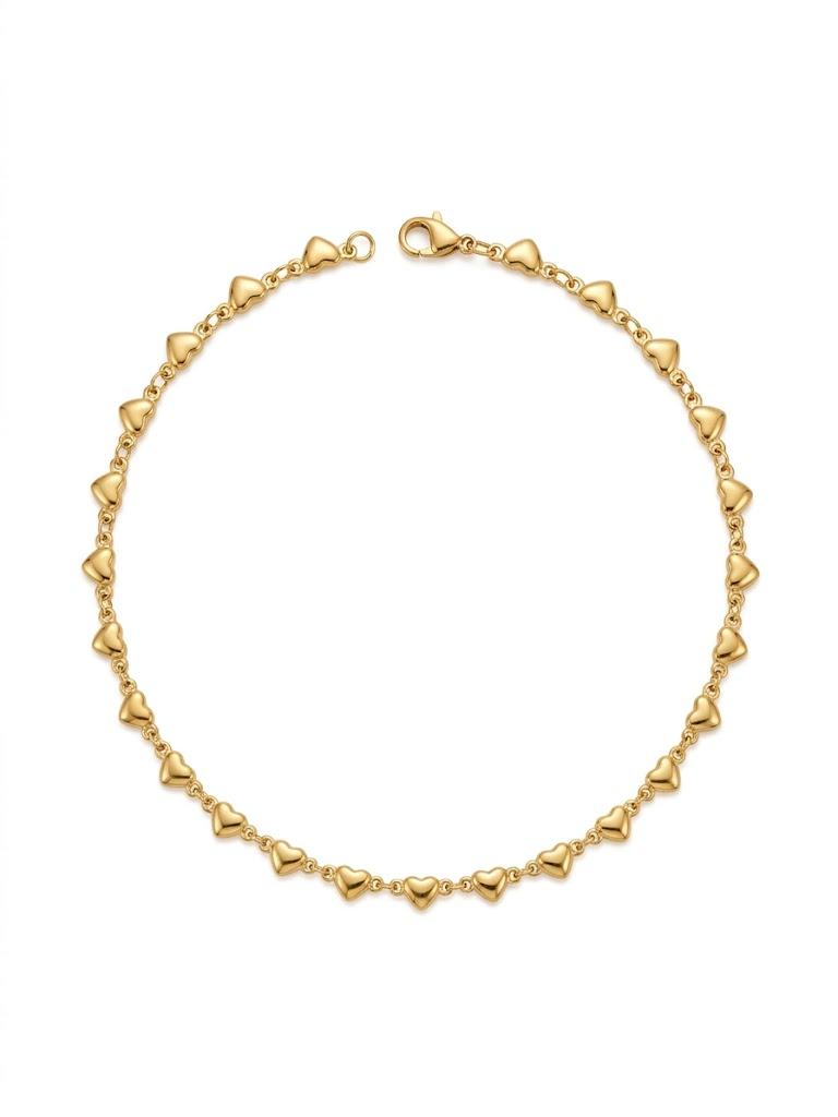 Collana cuoricini dorati in acciaio