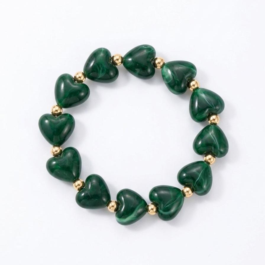Bracciale Candy Heart elastico cuori i resina