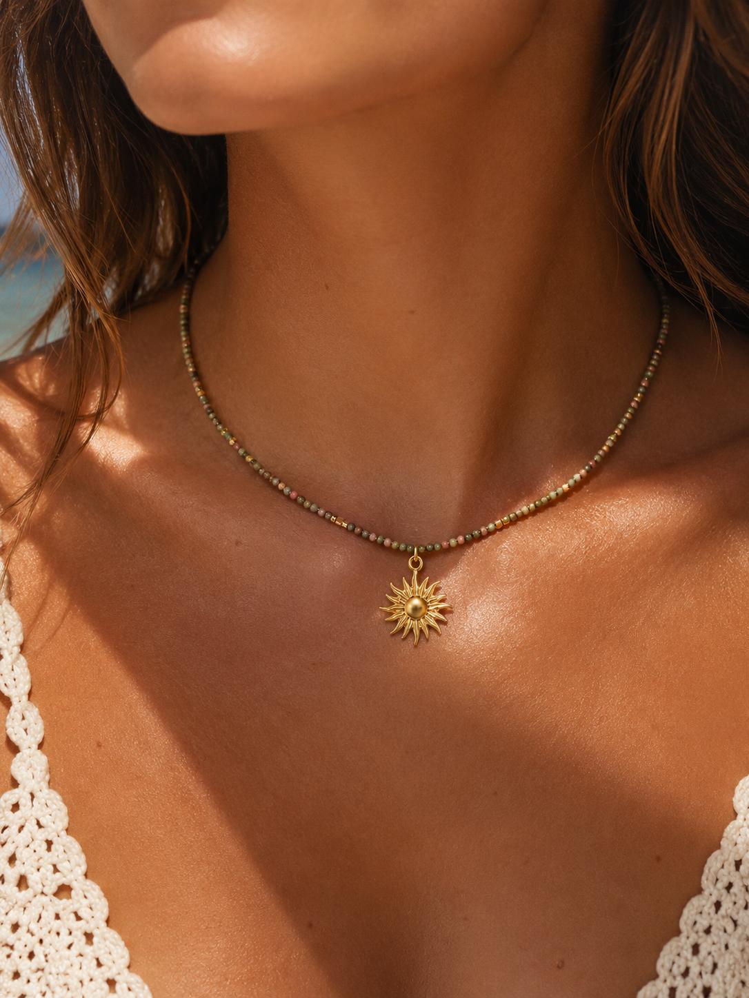 Collana Nerea in acciaio e perline