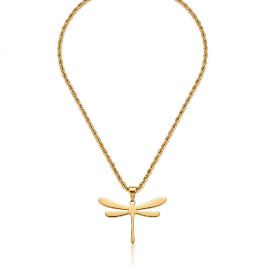 Collana Dragon Fly in Acciaio Inossidabile Eleganza Moderna Accessorio Versatile e Duraturo per Occasioni Casual e Formali