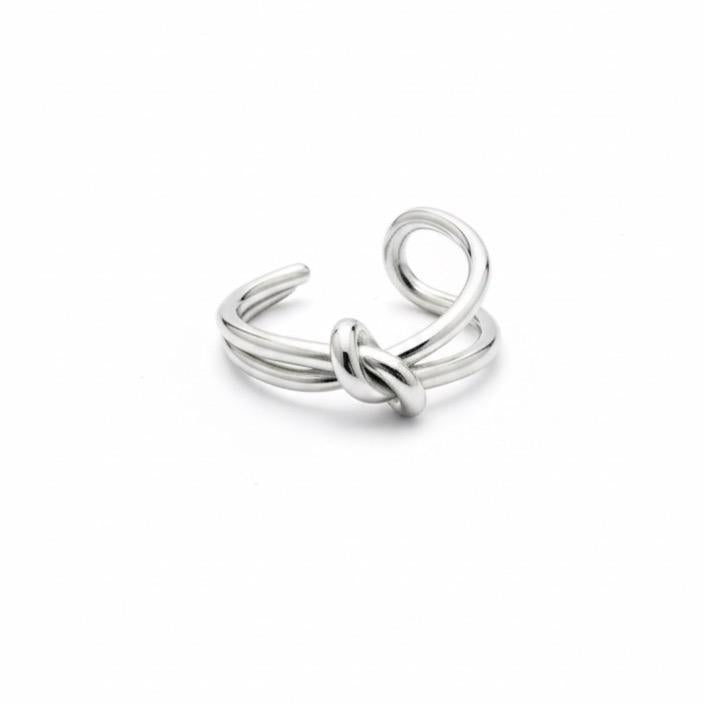 Anello Intreccio in Acciaio Design Elegante e Moderno per Donna Accessorio di Moda Unico
