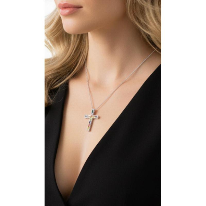 Collana PENELOPE con Pendente a Croce in Cubic Zirconia Gioiello Raffinato e Scintillante per Ogni Occasione Eleganza e Luminosità