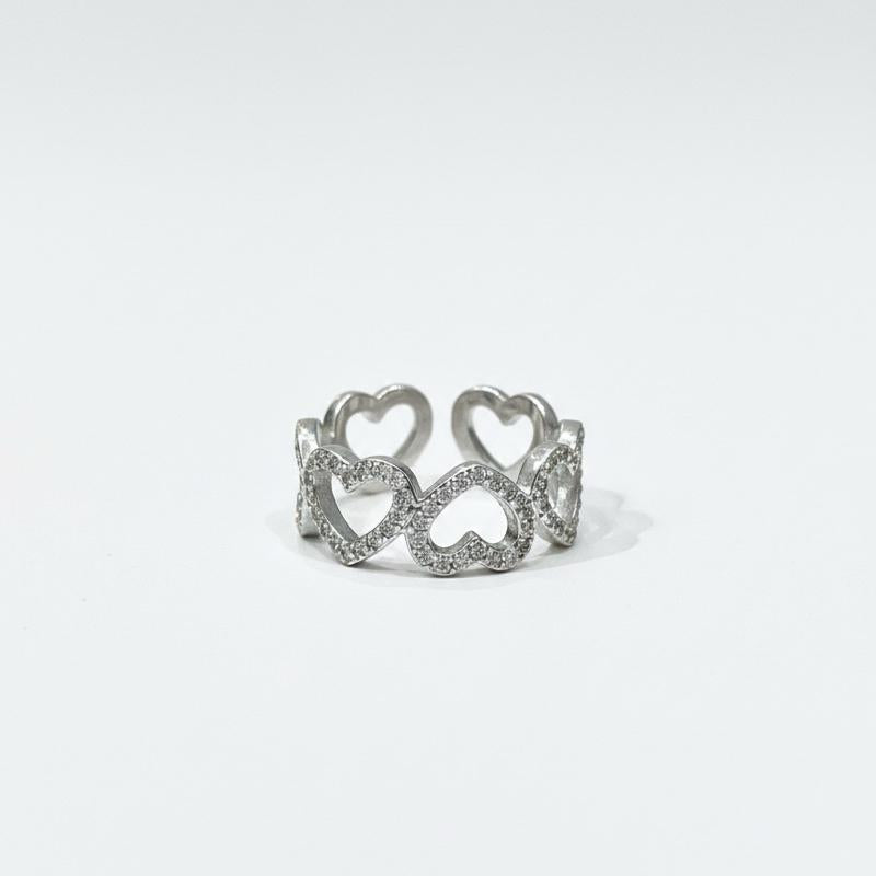 Anello Cor a Cor in Acciaio Inossidabile con Zirconi Cubici Regolabile Elegante e Versatile per Stile Quotidiano
