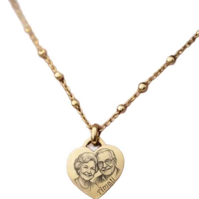 Collana con Targhetta Personalizzata con Foto per Persone e Animali Design Unico e Dettagliato
