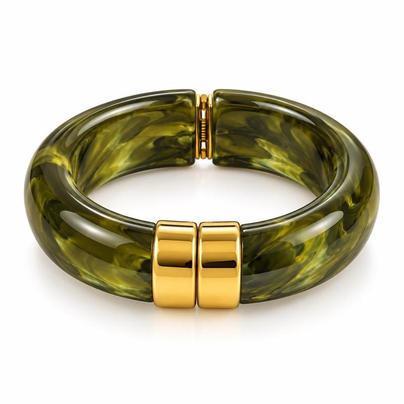 Bracciale Minerva - bracciale  rigido in resina e acciaio