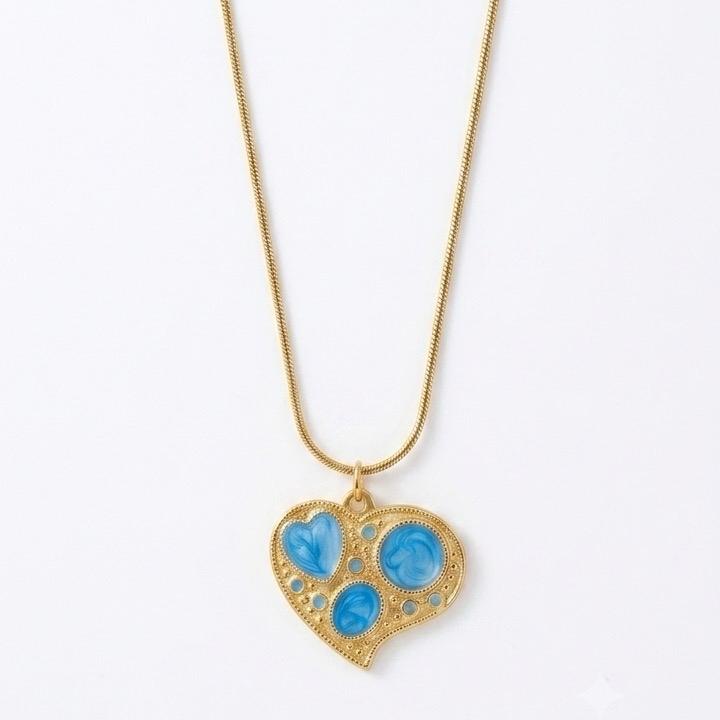 Collana Cupido in Acciaio con Pendente a Forma di Cuore Elegante e Raffinata per Donna