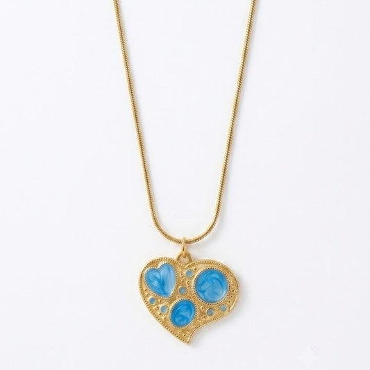 Collana Cupido in Acciaio con Pendente a Forma di Cuore Elegante e Raffinata per Donna