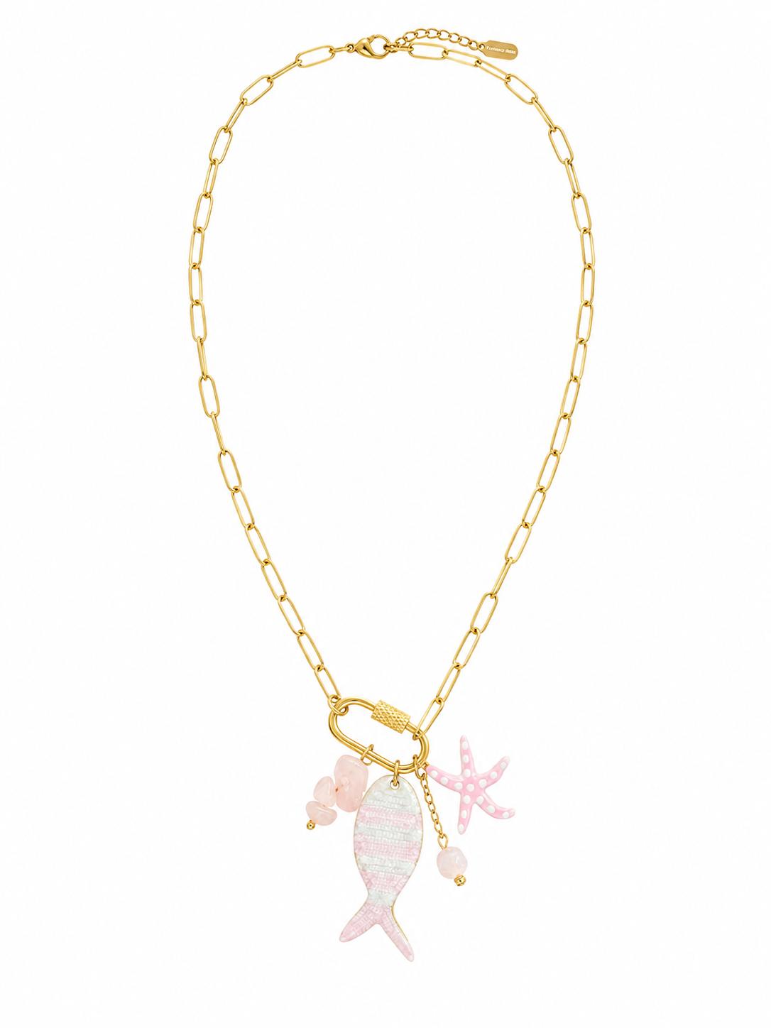 Collana Clori in acciaio con charms gia inclusi per un look di tendenza
