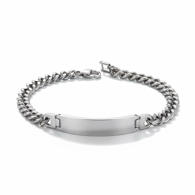 Bracciale in Acciaio Inox Personalizzabile con Foto Design Unico Catena Robusta Stile Moderno Elegante per Uomo e Donna