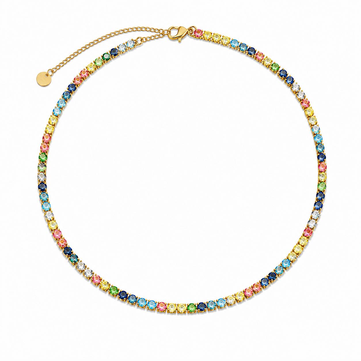 Girocollo Luce Pastel in acciaio e strass con cursore