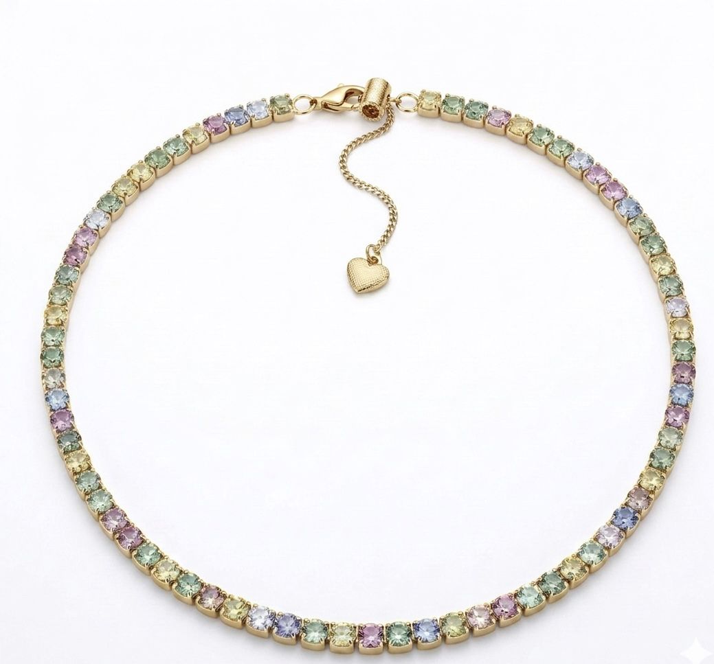 Girocollo Luce Acciaio e strass