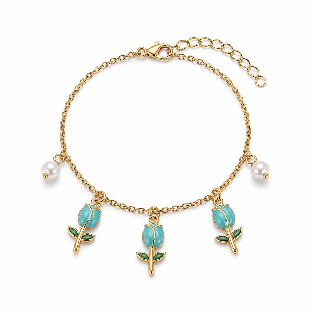 Bracciale Tulip con charm pendenti in acciaio