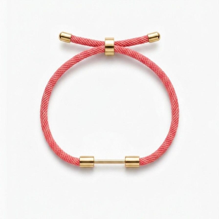 Bracciale Componibile in Corda e Acciaio fino a 4 Charms Ideale per Stile Unico senza Charms