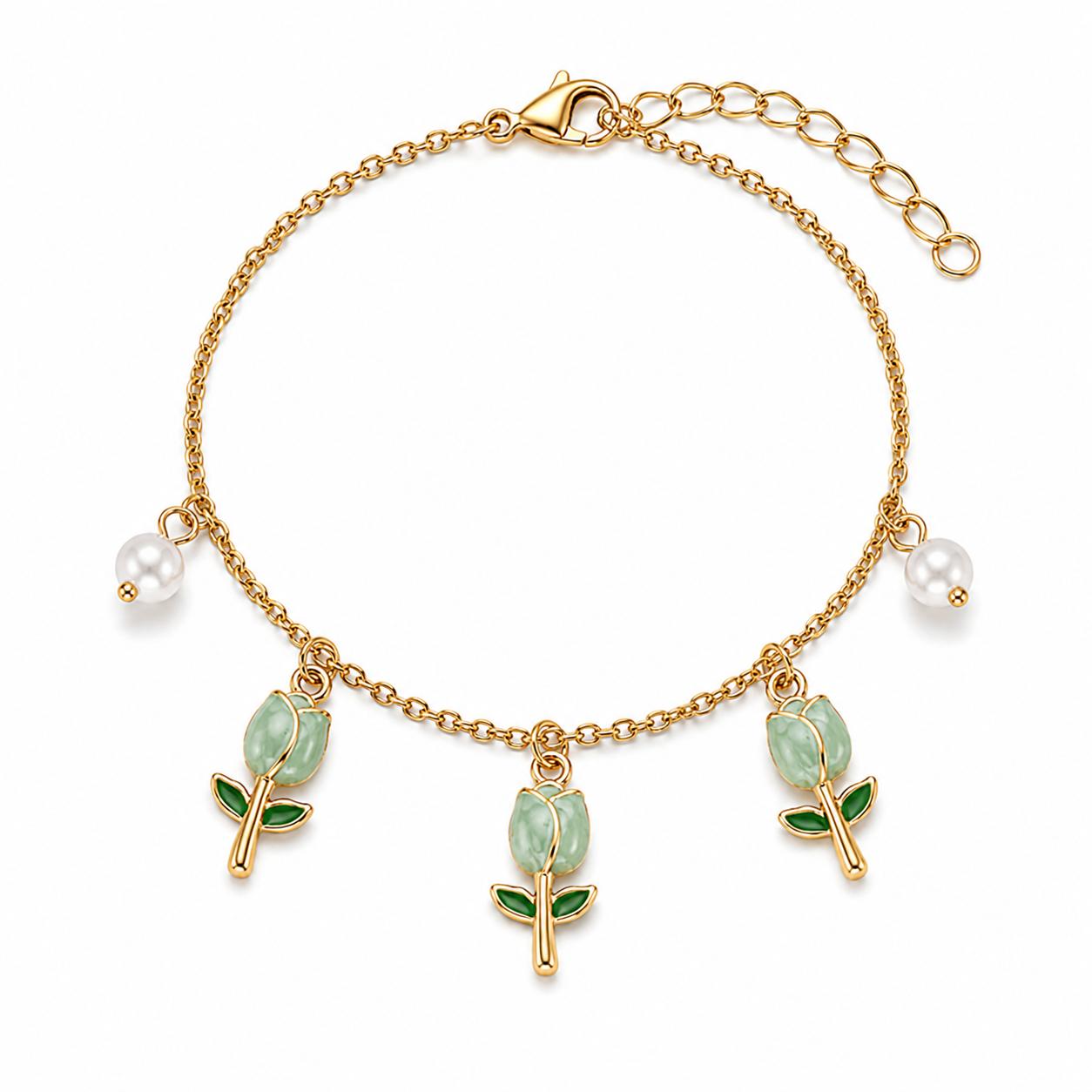 Bracciale Tulip con charm pendenti in acciaio