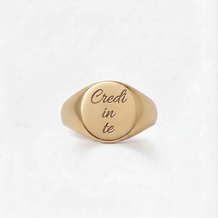 Anello Sigillo personalizzabile in acciaio inox