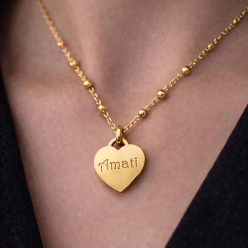 Collana Amati in acciaio inox incisa