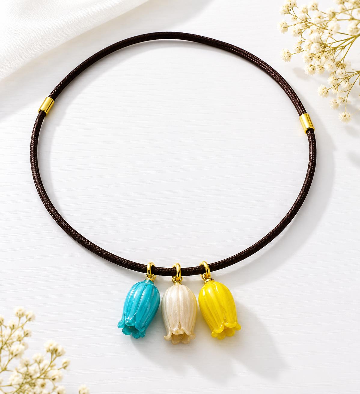 Charm bocciolo di Campanella vero fiore essiccato e resinato con base in acciaio perfetto per collane, orecchini, bracciali
