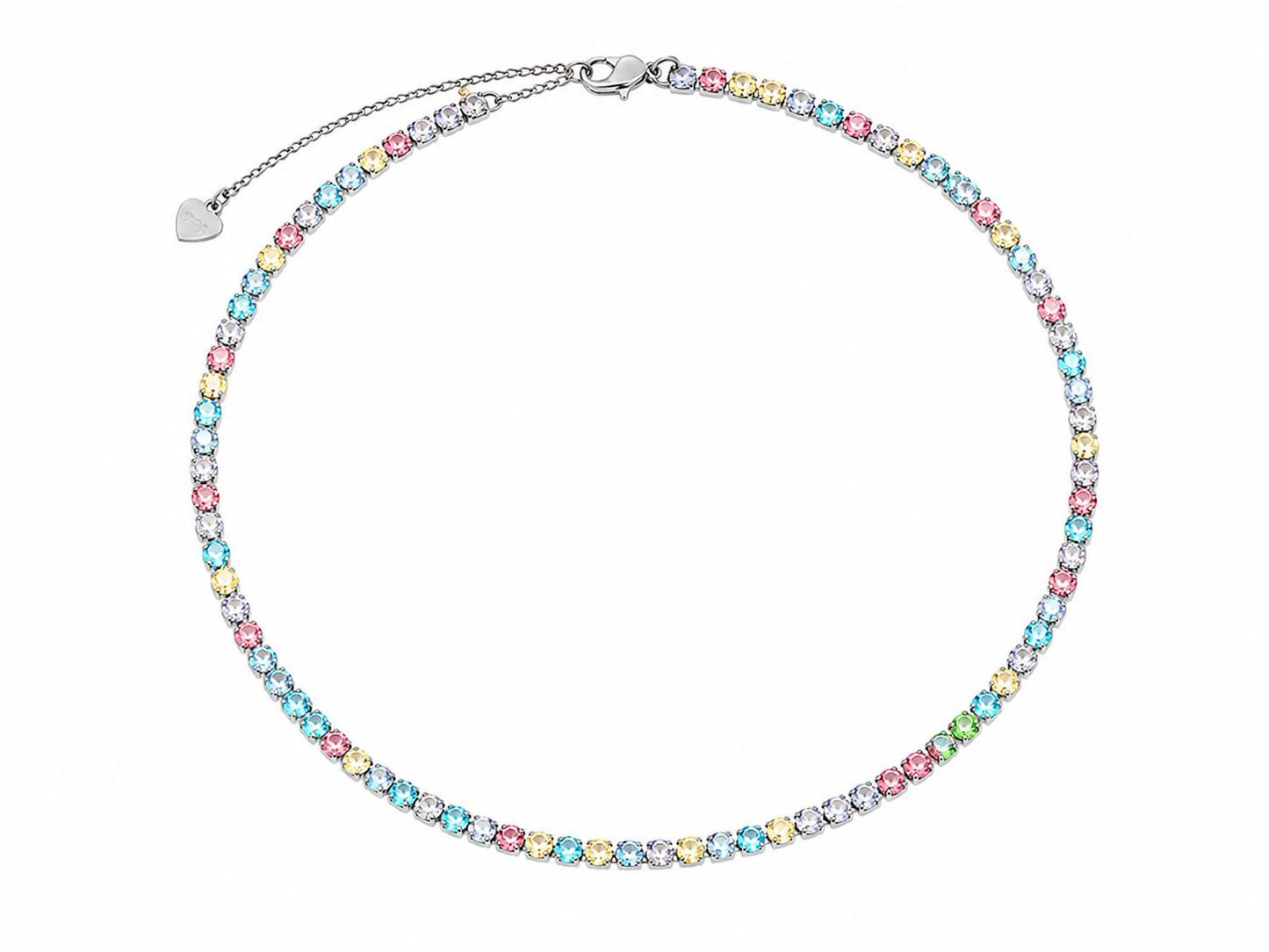 Girocollo Luce Pastel in acciaio e strass con cursore