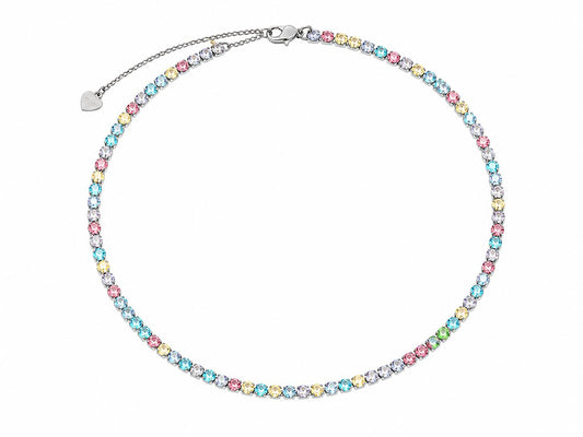 Girocollo Luce Pastel in acciaio e strass con cursore