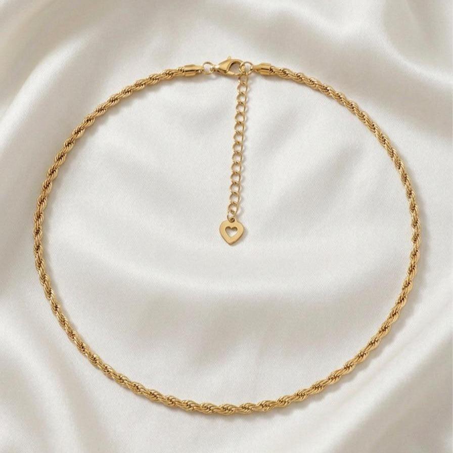 Girocollo Corda Slim Acciaio inossidabile con Chiusura Regolabile in Gold e Silver per Look Elegante e Versatile